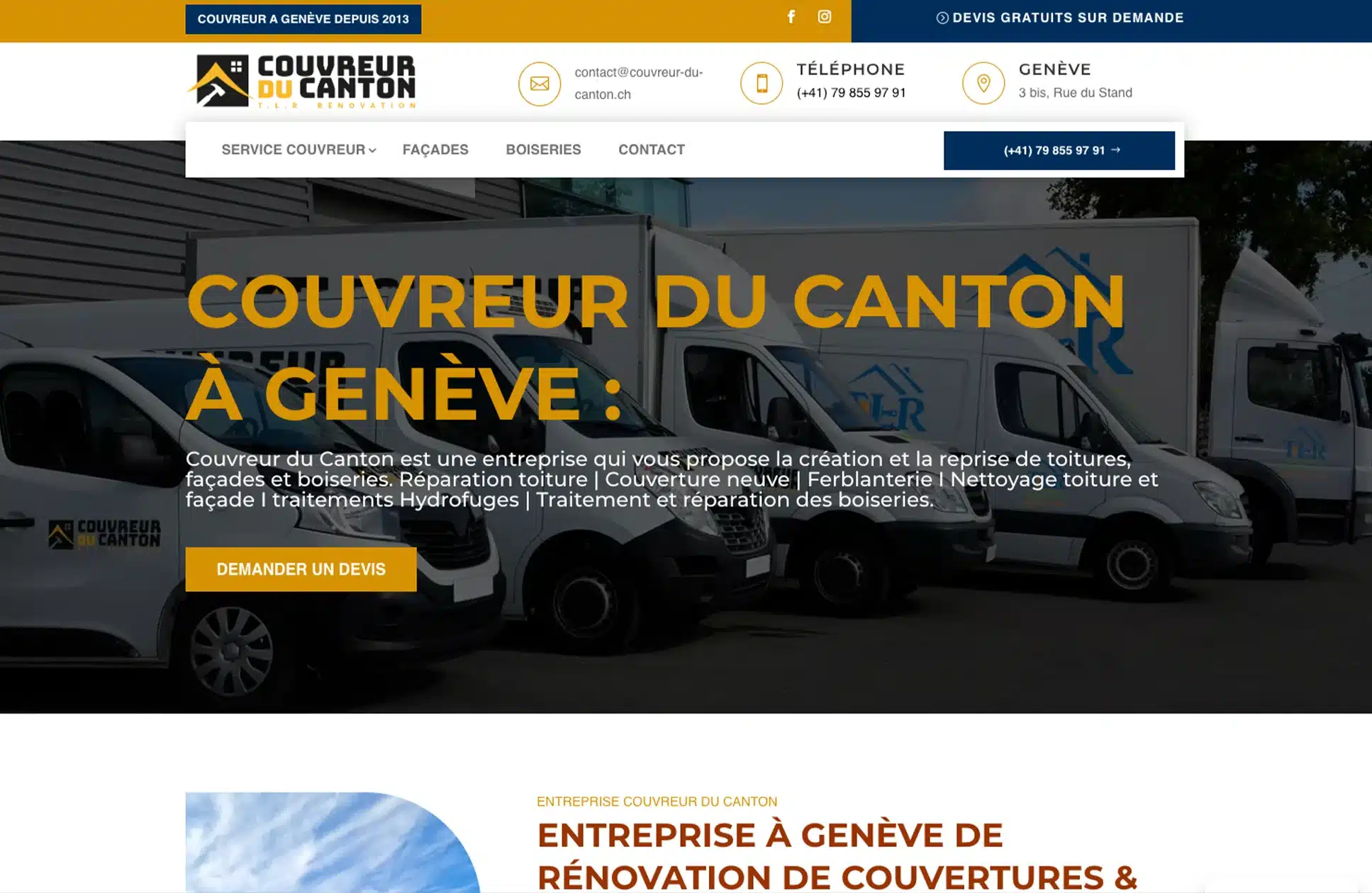 Site internet Couvreur du Canton